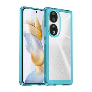 For Honor 80 Colorful Series Acrylic Hybrid TPU Phone Case(Transparent Blue)