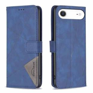 For iPhone 17 Air Magnetic Buckle Rhombus Texture Leather Phone Case(Blue)