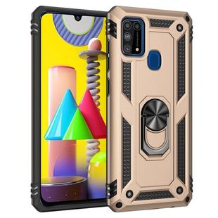 For Samsung Galaxy M31 Shockproof TPU + PC Protective Case with 360 Degree Rotating Holder(Gold)
