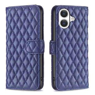 For iPhone 17 Diamond Lattice Wallet Flip Leather Phone Case(Blue)