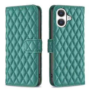 For iPhone 17 Diamond Lattice Wallet Flip Leather Phone Case(Green)