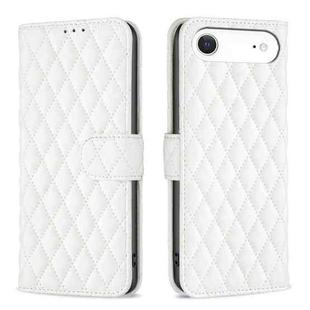 For iPhone 17 Air Diamond Lattice Wallet Flip Leather Phone Case(White)