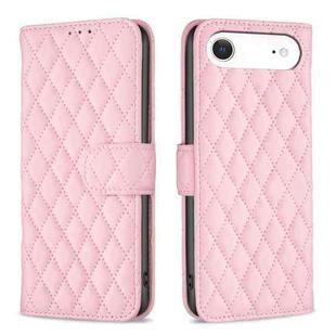 For iPhone 17 Air Diamond Lattice Wallet Flip Leather Phone Case(Pink)