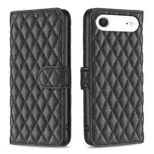 For iPhone 17 Air Diamond Lattice Wallet Flip Leather Phone Case(Black)