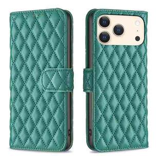 For iPhone 17 Pro Diamond Lattice Wallet Flip Leather Phone Case(Green)