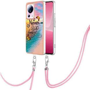 For Xiaomi 13 Lite 5G Electroplating IMD TPU Phone Case with Lanyard(Dream Butterfly)