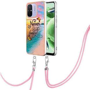 For Xiaomi Redmi 12C/11A 4G Global Electroplating IMD TPU Phone Case with Lanyard(Dream Butterfly)