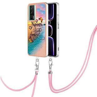 For Xiaomi Poco F5 Pro 5G / Redmi K60 Electroplating IMD TPU Phone Case with Lanyard(Dream Butterfly)