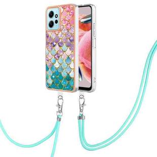 For Xiaomi Redmi Note 12 4G Global Electroplating IMD TPU Phone Case with Lanyard(Colorful Scales)