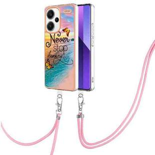 For Xiaomi Redmi Note 13 Pro+ 5G Electroplating IMD TPU Phone Case with Lanyard(Dream Butterfly)