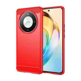 For Honor Magic6 Lite 5G Brushed Texture Carbon Fiber TPU Phone Case(Red)