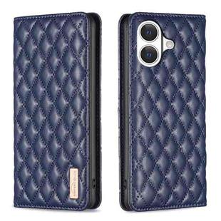 For iPhone 17 Diamond Lattice Magnetic Leather Flip Phone Case(Blue)
