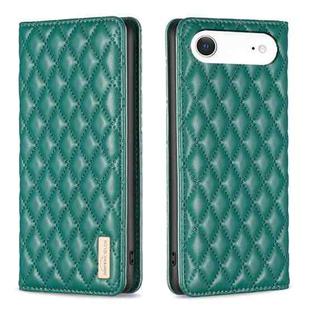 For iPhone 17 Air Diamond Lattice Magnetic Leather Flip Phone Case(Green)