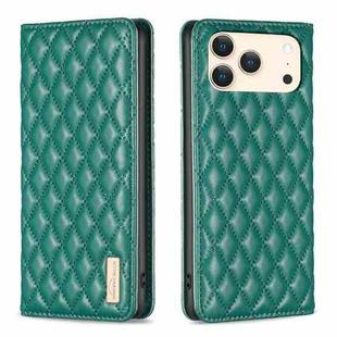 For iPhone 17 Pro Diamond Lattice Magnetic Leather Flip Phone Case(Green)