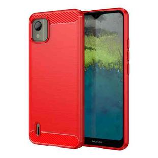 For Nokia C110 Brushed Texture Carbon Fiber TPU Phone Case(Red)
