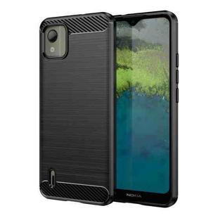 For Nokia C110 Brushed Texture Carbon Fiber TPU Phone Case(Black)