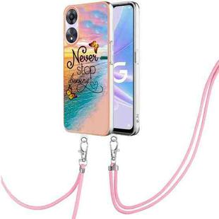 For OPPO A78 / A58 Electroplating IMD TPU Phone Case with Lanyard(Dream Butterfly)