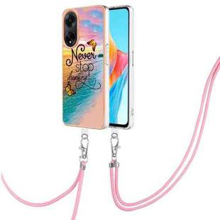 For OPPO A98 Electroplating IMD TPU Phone Case with Lanyard(Dream Butterfly)