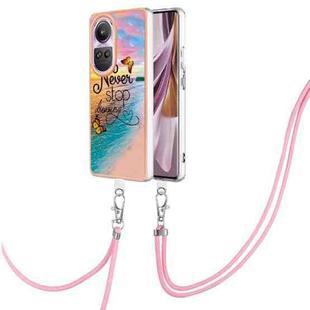For OPPO Reno10 Pro 5G Global Electroplating IMD TPU Phone Case with Lanyard(Dream Butterfly)