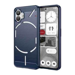 For Nothing Phone 2 Brushed Texture Carbon Fiber TPU Phone Case(Blue)