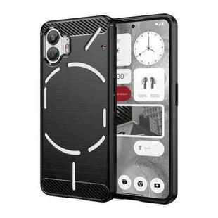 For Nothing Phone 2 Brushed Texture Carbon Fiber TPU Phone Case(Black)