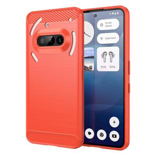 For Nothing Phone 3a Carbon Fiber Brushed Texture TPU Phone Case(Red)