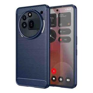 For Nothing Phone 3a Pro Carbon Fiber Brushed Texture TPU Phone Case(Blue)