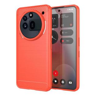 For Nothing Phone 3a Pro Carbon Fiber Brushed Texture TPU Phone Case(Red)
