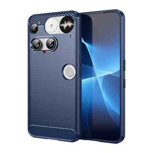 For Nothing Phone 3 Carbon Fiber Brushed Texture TPU Phone Case(Blue)