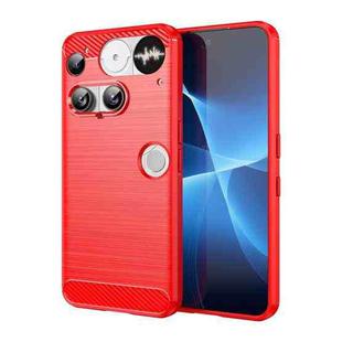 For Nothing Phone 3 Carbon Fiber Brushed Texture TPU Phone Case(Red)