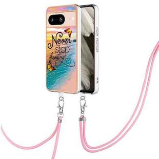 For Google Pixel 8 Electroplating IMD TPU Phone Case with Lanyard(Dream Butterfly)