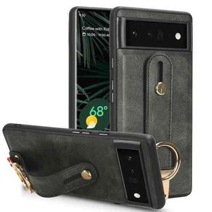 For Google Pixel 6 Wristband Leather Back Phone Case(Green)