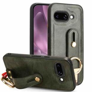 For Google Pixel 9a Wristband Leather Back Phone Case(Green)