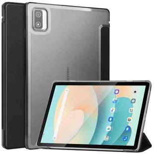 For Blackview Tab 12 / 12 Pro 3-fold Semi-transparent Frosted Smart Leather Tablet Case(Black)