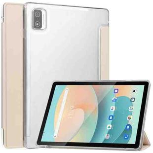 For Blackview Tab 12 / 12 Pro 3-fold Semi-transparent Frosted Smart Leather Tablet Case(Apricot)