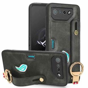 For Asus ROG Phone 7 / ROG7 Wristband Leather Back Phone Case(Green)