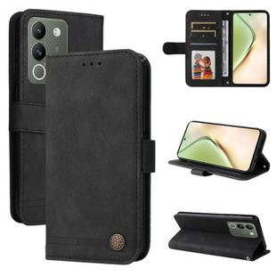 For vivo Y200 / V29e Global Skin Feel Life Tree Metal Button Leather Phone Case(Black)