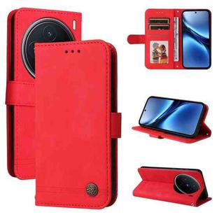 For vivo X200 Skin Feel Life Tree Metal Button Leather Phone Case(Red)