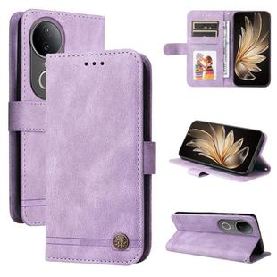 For vivo S20 Skin Feel Life Tree Metal Button Leather Phone Case(Purple)
