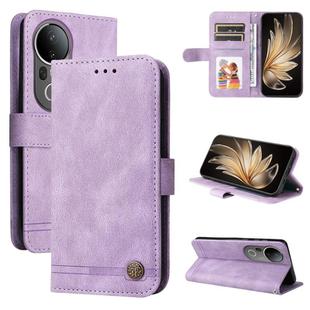 For vivo S20 Pro Skin Feel Life Tree Metal Button Leather Phone Case(Purple)