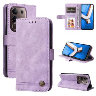 For vivo Y29 4G Skin Feel Life Tree Metal Button Leather Phone Case(Purple)