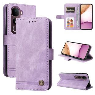 For vivo Y400 Pro 5G / V40e / iQOO Z9s Skin Feel Life Tree Metal Button Leather Phone Case(Purple)