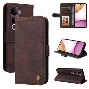 For vivo Y400 Pro 5G / V40e / iQOO Z9s Skin Feel Life Tree Metal Button Leather Phone Case(Brown)