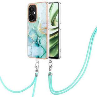 For OnePlus Nord CE 3 5G/Nord CE 3 Lite Electroplating Marble Dual-side IMD Phone Case with Lanyard(Green 003)