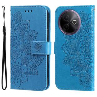 For vivo Y39 5G / Y300i Seven-petal Flowers Embossing Leather Phone Case(Blue)