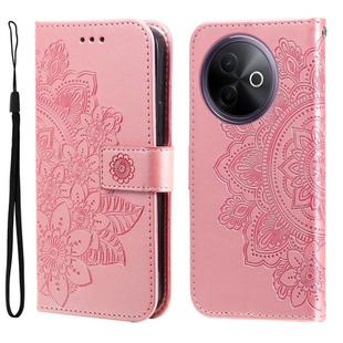 For vivo Y39 5G / Y300i Seven-petal Flowers Embossing Leather Phone Case(Rose Gold)
