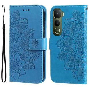 For vivo Y400 5G Seven-petal Flowers Embossing Leather Phone Case(Blue)
