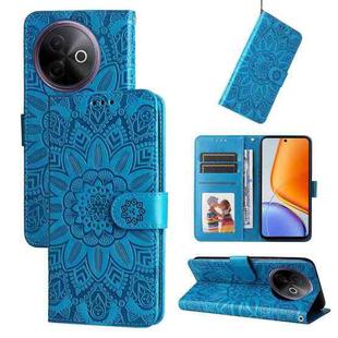 For vivo Y39 5G / Y300i Embossed Sunflower Leather Phone Case(Blue)