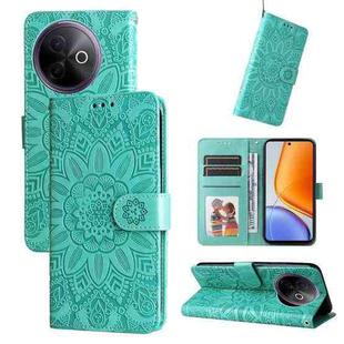 For vivo Y39 5G / Y300i Embossed Sunflower Leather Phone Case(Green)