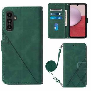 For Samsung Galaxy S23 FE 5G Crossbody 3D Embossed Flip Leather Phone Case(Dark Green)